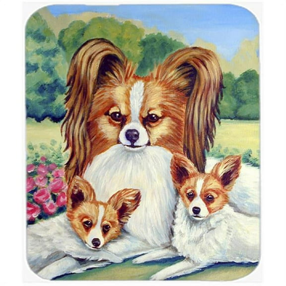 9.5 x 8 in. Papillon Mommas Love Mouse Pad, Hot Pad or Trivet