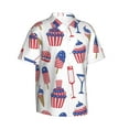 thumbnail image 2 of Hawaiian Shirt For Men, Stars And Stripes Ice Cream Print Mens Button Down Short Sleeve Shirt, Summer Beach Shirts For Men, 2 of 2