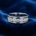 thumbnail image 2 of Pompeii 5/8Ct Men's Diamond Channel Set Brushed Wedding Ring 14k Gold Lab Grown, 2 of 4