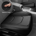 thumbnail image 3 of Car Grand 2Pack Leather Memory Foam Car Seat cover, Water Resistant Faux Leather Bottom Seat Covers Universal Fit for Cars,SUV,Trucks Black, 3 of 8