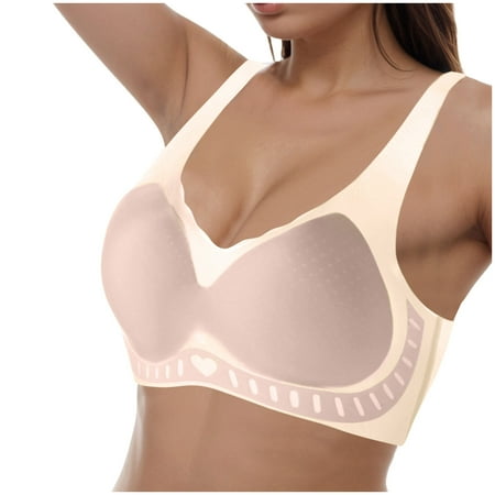 Gvdentm Womans Bra Womens Bra Comfort Powerful Push-up Seamless Bra Smoothing No Underwire Anti Sagging Minimizer Bras for Women Light Pink 2XL
