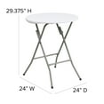 thumbnail image 5 of Flash Furniture Elon 2' Round All-Occasion Plastic Folding Event Table, White, 5 of 10