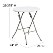 Flash Furniture Elon 2' Round All-Occasion Plastic Folding Event Table, White
