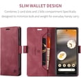 thumbnail image 3 of Wallet Case for Google Pixel 6A 2022,Magnetic Protect PU Leather Flip Case with Card Holders RFID Blocking Kickstand Shockproof Protection Case for Google Pixel 6A 2022 (Red), 3 of 17