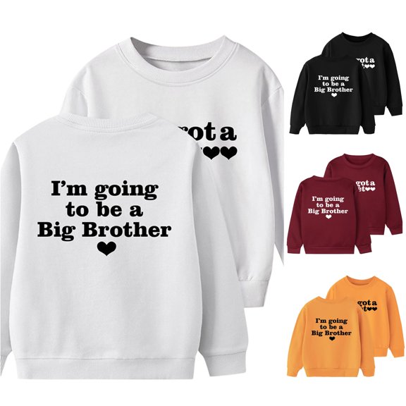 Tanghaowl Girls Pullover Kids Children Boys Winter Long Sleeve Tops Sweatshirt Clothes Letter Printing for Warmth White 18-24 Months