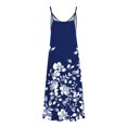 thumbnail image 4 of Ovzne Robes Grande Taille pour Femmes Rondes Robe de Plage Robes d'Été pour Femmes Imprimé Sans Manches Col Rond Robe Décontractée Longue Robe d'Été Imprimée Liquidation, 4 of 5