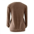 thumbnail image 3 of DuoJiaJ Women Pullover Sweaters Long Sleeve Crewneck Fall Cozy Tops Warm Sweaters with Pocket Brown M, 3 of 4