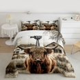 thumbnail image 2 of Homewish Rustic Western Farmhouse Queen Comforter Set,Country Highland Cow Bedding Sets,Brown Gray Bedding Comforter Set For Men Women,Ultra Soft Home Decor Reversible,3pcs, 2 of 8