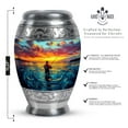 thumbnail image 2 of SABURIAL Fishing Urn - Keepsake Urn For Ashes Adult Male - Large Decorative Urns - Mini Cremation Urns For Human Ashes Adult Male - Combo Of 10 Inch & 3 Inch, 2 of 7