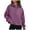 Purple, variant on LEAVINGSUO Womens Fall Fashion 2023 Womens Tops Clearance under $5 Women's Solid Color Fashion Pocket Sweatshirt Loose Fitness Zipper Hooded Casual Sweater Black XL