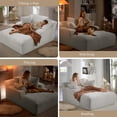 thumbnail image 5 of Aukfa 66" Oversized Chaise Lounge Indoor Boneless Couch Plush Sofa Bed for Living Room, 3Pillows, Light Gray, 5 of 9