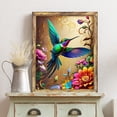thumbnail image 3 of Diamond Painting Kits for adults, 5D Full Diamond Art Hummingbird Flower Round Diamond Dot Gem Art suitable for home wall decoration 12x16 inches, 3 of 8