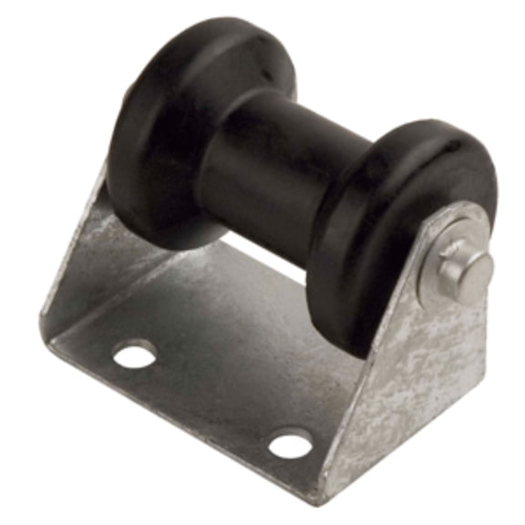 4" Black and Silver 2in Stationary Keel Roller Assembly for 2in Tongue