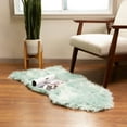 thumbnail image 4 of Ultra Soft Faux Sheepskin Fur Shag Rug Teal 2' x 4' Sheepskin, 4 of 7