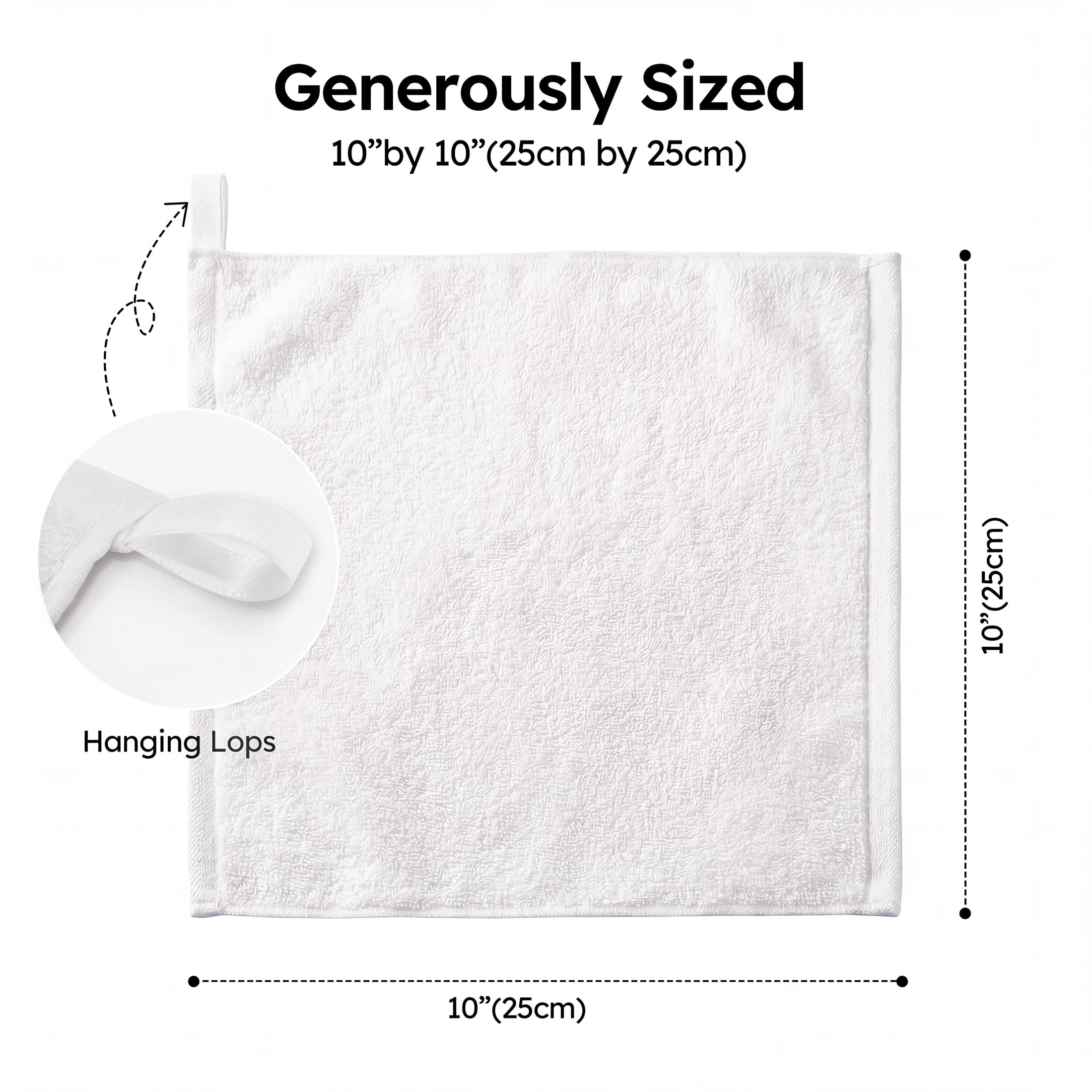 YOOFOSS Luxury Bamboo Baby Washcloths Towel Set 12 Pack 10x10inch Face towels for Bathroom-Hotel-Spa-Kitchen Multi-Purpose Fingertip Towels & Hand Towels
