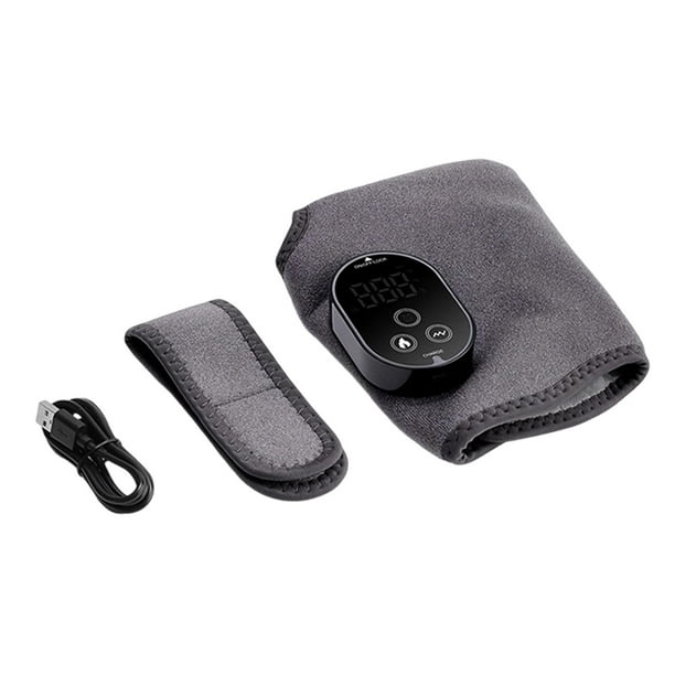 Masajeador de tobillo con temporizador ajustable, almohadilla térmica inalámbrica para hombres, mujeres y mamás. gris