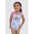 thumbnail image 6 of Bluey Little Girls' Sleeveless Graphic One-Piece Swimsuit Bluey and Friends Tie-Dye Blue, 6 of 7