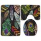 thumbnail image 1 of ABPHQTO Bordado de plumas de pavo real Juego de alfombras de baño de 3 piezas Alfombra de baño Alfombra de contorno y tapa de inodoro ABPHQTO Cont-CHAPPLE-34400, 1 of 2