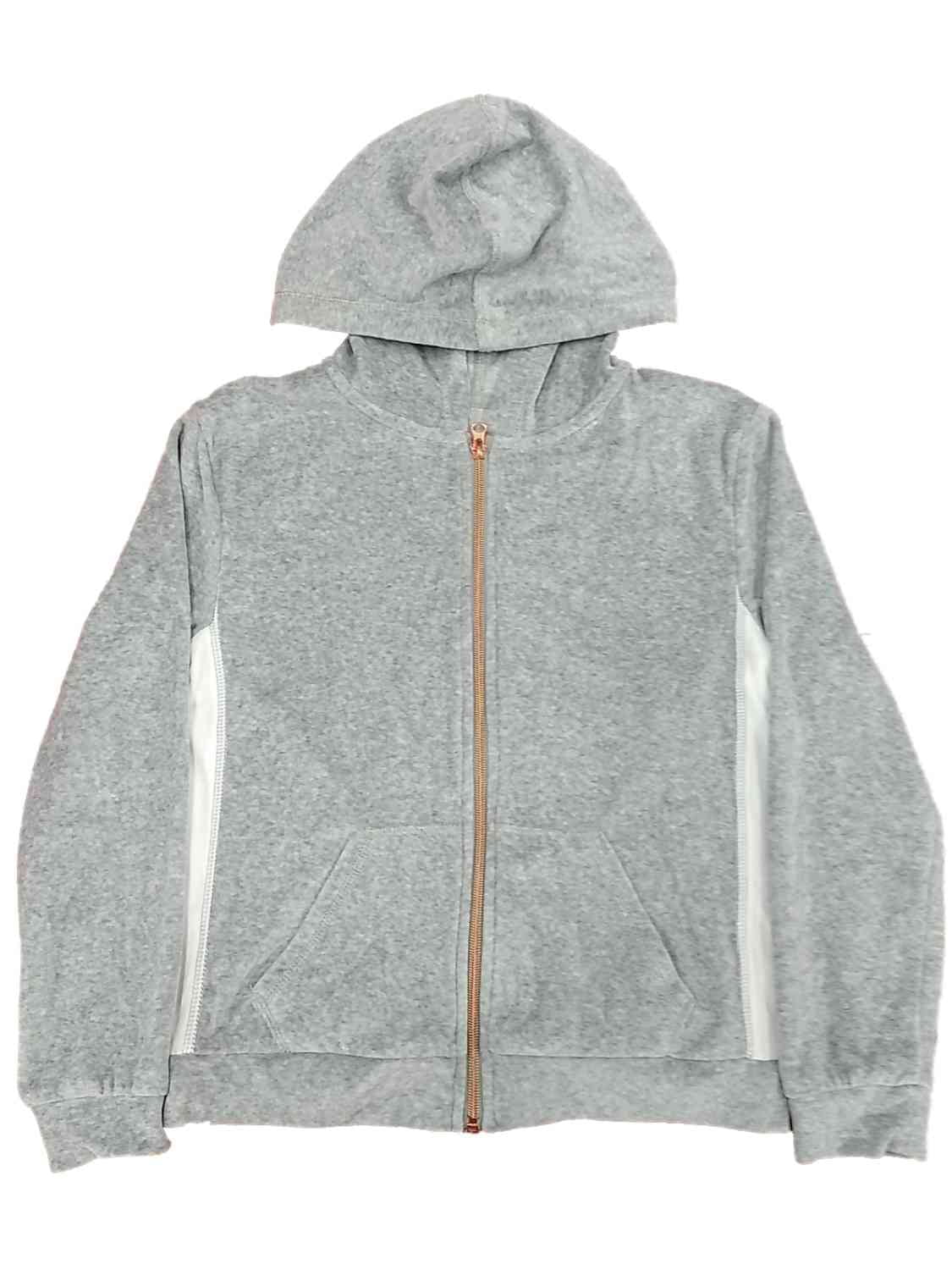 Xersion Girls 2-Tone Gray & White Zip Front Hoodie Sweatshirt Jacket XL ...