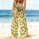 thumbnail image 4 of Pincandy Women See Through Sheer Mesh Pants Beach Swimsuit Bikini Bottom Cover up Party Club Elastic High Waist Wide Leg Pants, 4 of 7