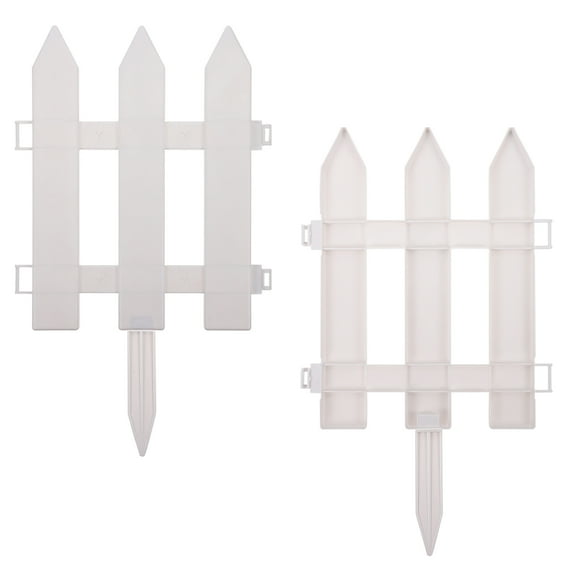 Soimiss 2 Sets Lawn Edging Border Plastic Fence White Picket Garden Fences
