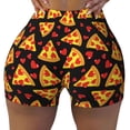 thumbnail image 2 of Lsque Cartoon Pizza Pattern High Waisted Biker Shorts for Women-Tummy Control Fitness Athletic Workout Running Yoga Gym Shorts,Moisture-Wicking-XX-Large, 2 of 9