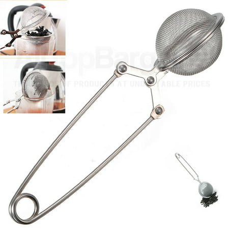 Stainless Steel Spoon Tea Leaves Herb Mesh Ball Infuser Filter Squeeze