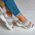 thumbnail image 2 of Sandals Womens Clearance Ladies Mid Heel Mesh Slip On Sporty Rubber Toe Covered Platform Sandals Slippers Woman Grey 40, 2 of 6