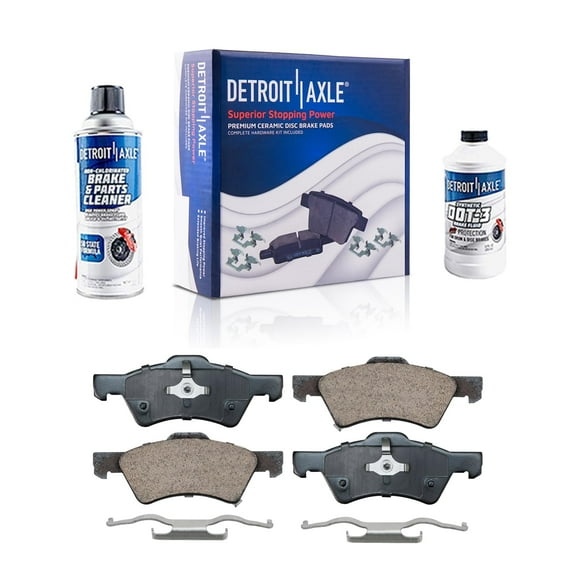 Detroit Axle - 4pc Front Ceramic Brake Pads w/Hardware for Dodge Grand Caravan Chrysler Town & Country Voyager