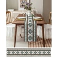 thumbnail image 3 of ERUNPONLY Turquoise Red Boho Table Runner - 72 Inch Long Southwestern Ethnic Aztec Retro Geometric Cotton Linen Blended Dress Scarves Farmhouse Table Runner for Kitchen Dining, Coffee Table, 13"x72", 3 of 8
