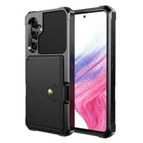 Wallet Case for Samsung Galaxy A54 5G Multifunctional Design Back Case, Rugged PC Luxury PU Leather Magnetic Car Mount Cover with Card Slots Holder Shockproof Lens Protective Case,Black