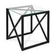 thumbnail image 3 of Evelyn&Zoe 20" Blackened Bronze Metal/Glass Side Table, 3 of 5