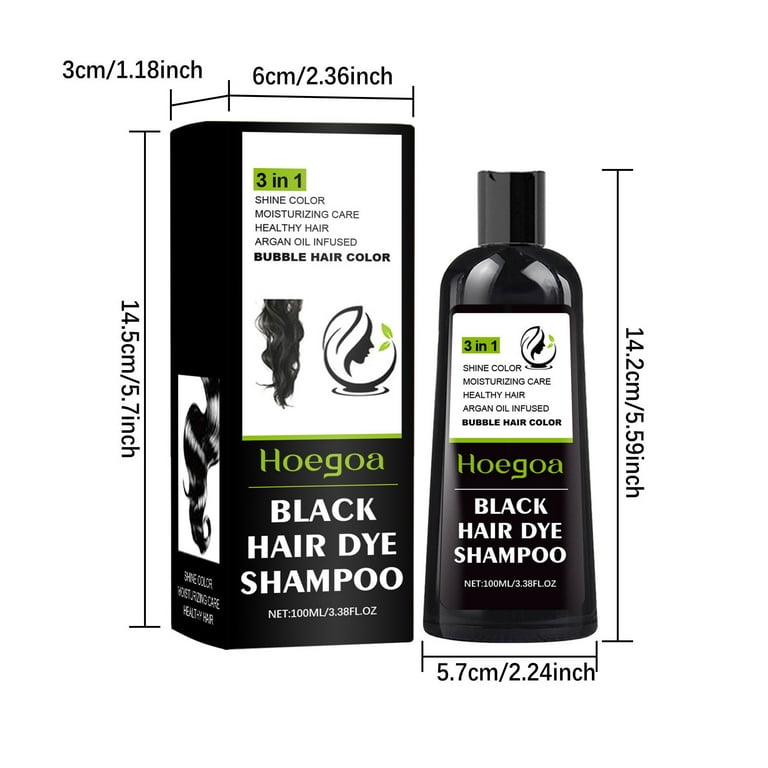 EARSTMAKEUP Black Hair Dye Shampoo, Brown Hair Dye Shampoo, 3 in 1