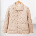 thumbnail image 2 of Women's Winter Quilted Jacket Snap Button Long Sleeve Diamond Puffer Coat Lightweight Open Front Cardigan, 2 of 7