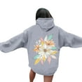 thumbnail image 5 of Fmbrln Womens Trendy Floral Print Hoodie Fall Long Sleeve Hooded Sweatshirts Casual Loose Comfy Pullover Hoodies with Pockets Gray L, 5 of 5
