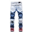 thumbnail image 2 of Jeans en Denim Imprimé Cocotier Élégant Rue Haute Couleur, 2 of 2