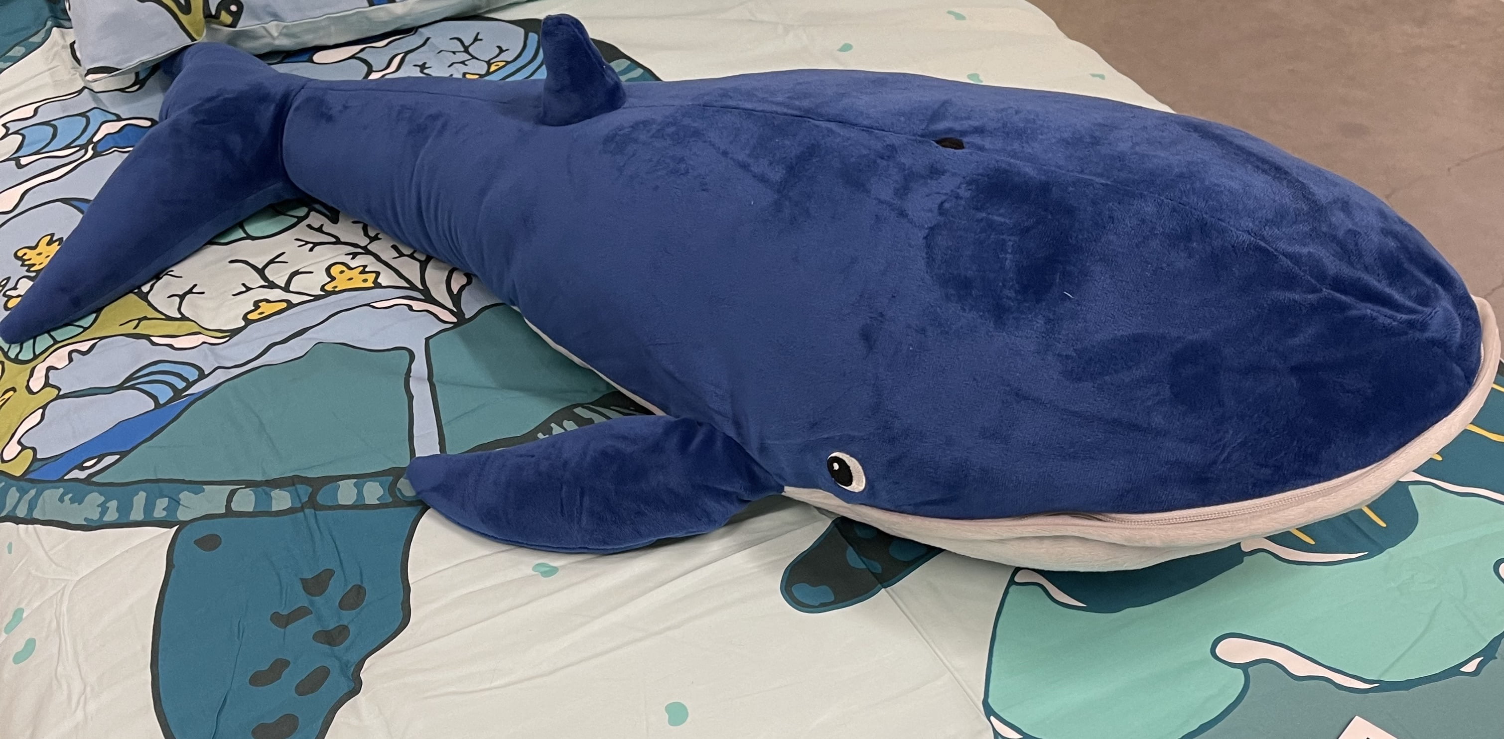 BLÅVINGAD Soft toy, blue whale, 39 - IKEA