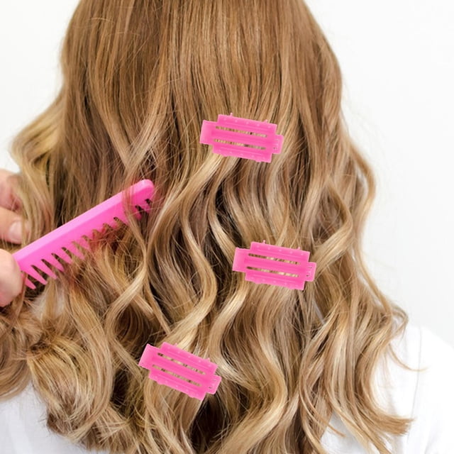 UPOUART 1Set Large Hot Rollers Rosy Hair Perm Kit Easy Curling Rods for Soft Natural Waves