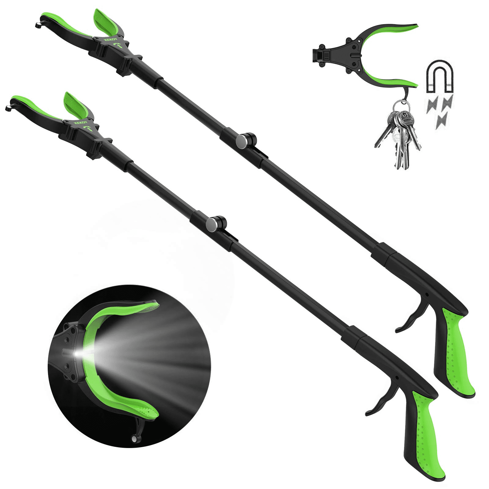 Buy Kekoy 2Pack 32 Foldable Reacher Grabber Tool with Light and