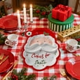 thumbnail image 6 of Dinnerware set Christmas Hand Painted 3D Santa Ceramic Serving Tray 11.8"x11.6" Christmas Themed Dish For Desserts & Holiday Decor, 6 of 7