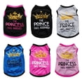 thumbnail image 2 of Camiseta de verano para mascotas, ropa para cachorros, chaleco con estampado de letras de princesa coronada para gatos, camiseta de algodón, disfraces de pug y chihuahua para perros pequeños, 2 of 5