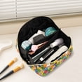 thumbnail image 2 of FORMRS Makeup Bag Travel Cosmetic Organizer for Women Fold Flat Zipper Pouch with Handle, Cartoon Birds Pattern, 2 of 8