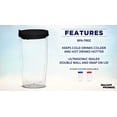 thumbnail image 2 of Double Wall Plastic Tumblers with Slid-lock Lid, 14 oz, 6 pack, Plastic Travel Coffee Cups , Black, 2 of 5
