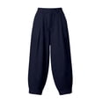 thumbnail image 4 of Linen Barrel Pants Women Cotton Palazzo High Waisted Balloon Pants Summer Casual Beach Boho Wide Leg Baggy Trousers, XL, 4 of 8