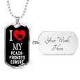 thumbnail image 4 of Peachfronted Conure Necklace Stainless Steel or 18k Gold Dog Tag 24" Chain, 4 of 8