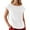 White, variant on MIXUE Boho Tops For Women Summer Solid Color Round Neck Short Sleeve Loose Casual Pullover Shirts For Women Tee Shirts Daily-Wear,Green,XXL
