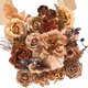 thumbnail image 1 of Flores Artificiales Serwalin en Marrón y Terracota de Seda y Espuma, 1 of 8