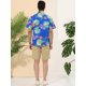 thumbnail image 5 of Lars Amadeus Camisa con estampado floral para hombre Camisas de playa de verano de manga corta con botones Azul verde S Unique Bargains Camisas, 5 of 6