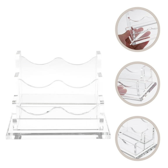 Masteelf Transparent Acrylic Business Card Holder for Office Storage and Safe Design Large Capacity 4.5 Inch