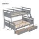 thumbnail image 4 of Twin sobre cama litera completa con escalera, dos cajones de almacenamiento, barandilla de seguridad, 4 of 5